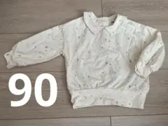 一度のみ使用　バースデイ　襟付き　ロンt 月　星　オーガニックコットン