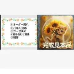 オーダーページ　ハンカチ　2270 フラワーねこちゃん柄　ハンドメイド1/22 オーダーページ ハンカチ Bigねこちゃん柄ハンドメイド7/17にゃん福屋