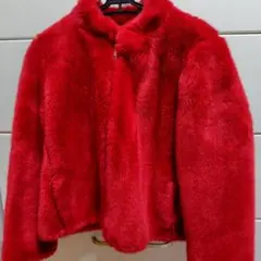 ZARA 赤　ファーコート Sサイズ　アウター