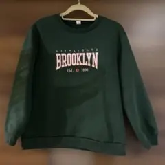 SHEIN BROOKLYN 裏起毛トレーナー ダークグリーン 11-12Y