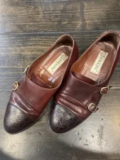 POLLINI ダークブラウン レザーシューズ