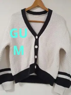 バイカラー Vネックカーディガン