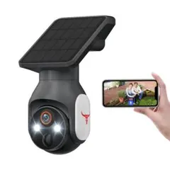 防犯カメラ 屋外ソーラー 一体型 フルワイヤレス Wi-Fi対応 双方向通話のサムネイル
