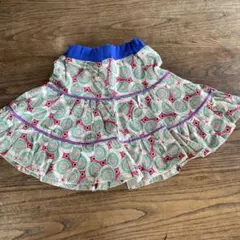 円形模様 3段フリル付きキュロットパンツ　120サイズ　ハンドメイド