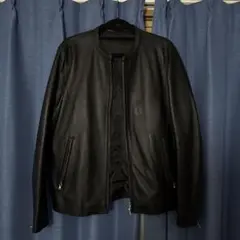 takeo kikuchi ブラック ラムレザー シングルライダースジャケット