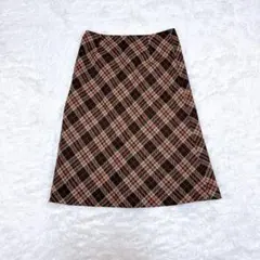 TRANS WORK トランスワーク 膝丈スカート Aライン　総柄