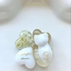 レジン ヘアゴム シェルと猫ちゃん パールピンク◡̈♥︎ - メルカリ