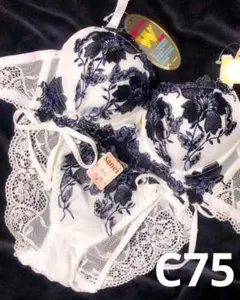 C75 ブラショーツセット　紐パン　レース フラワー　三上悠亜　豪華 フルバック