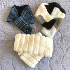 ファー、ウールマフラー3点セット