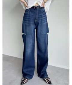 リエディ ダメージ加工 スリット ストレートデニム Sサイズ 即購入OK