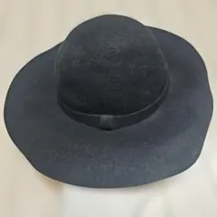GU ブラックウールフェルトハットつば広