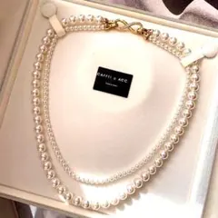 2連 パール風 ネックレス ゴールド セレモニー 結婚式 パーティー