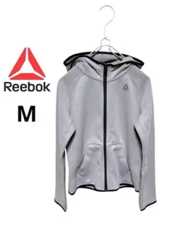 Reebok レディースフルジップ フード付き パーカー グレーMサイズ