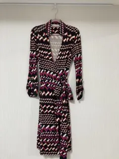 【美品】DIANE von FURSTENBERG ラップワンピース S シルク