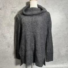 SHIPS オフタートルネック　カウルネック　リブ編み　ニットセーター　M