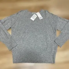 新品UNIQLOユニクロ　カシミヤ　丸首クルーネックセーター（長袖）XL グレー