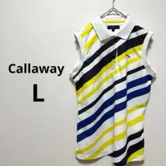 美品 キャロウェイ ゴルフウェア レディース タンクトップ ポロシャツ 黄 青