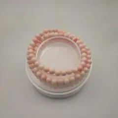 希少天然石クィーンコンクシェル3連ブレスレット