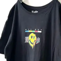 ブルックリン オールデイ 闊歩 スマイリー Tシャツ 2XL ブラック 古着