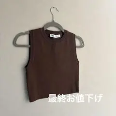 ZARA ノースリーブセーター ブラウン