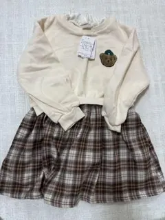 petitmain クマ刺繍トレーナーワンピース　100