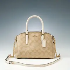 美品 COACH 2way ショルダーバッグ ハンド シグネチャー チェーン