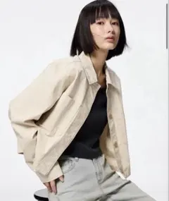 【新品タグ付き】GU ジーユー ワークジャケット レディース ナチュラル S