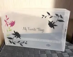 コモライフ クリアシューズボックス 小物入れ 10個組 花模様 組立式
