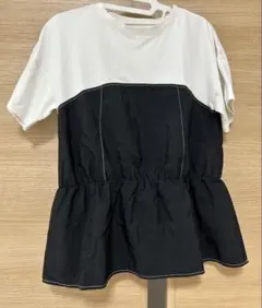 【しまむら HK WORKS LONDON 半袖 ドッキングTシャツ Mサイズ】のサムネイル