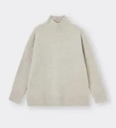 【レディース春秋冬服】GU★パフィータッチハイネックセーター ベージュ★Sサイズ