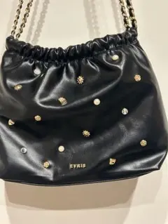 EVRIS♡メタリックエナメルショルダーバッグ EVRIS メタリックエナメルショルダーBAG（ブラック） -靴