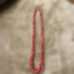 ピンクビーズ三重ネックレス