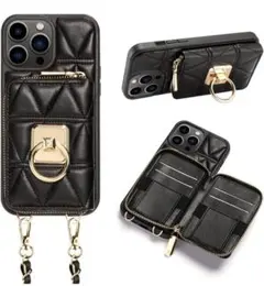 iphone14Pro 用ケースリング付き　チェーン付き