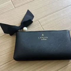 【美品】ランバンオンブルー サフィアーノ調 リボンポーチのサムネイル