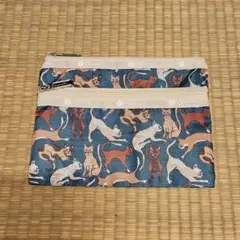 LeSportsac 猫柄ポーチ 2ポケット