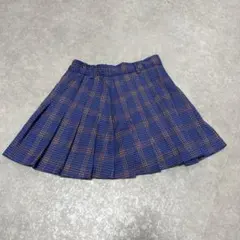 青×紫　チェック　テニススカート