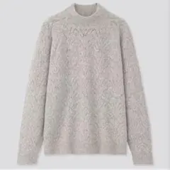 UNIQLO ライトスフレヤーンポインテールクルーネックセーターM グレー