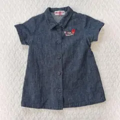 ミキハウス　ホットビスケッツ　デニムワンピース　80cm