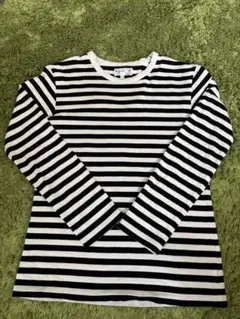 agnes b. black border l/s ボーダー ロンt 黒 白