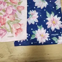 renoma 花柄 ハンカチ 2枚セット