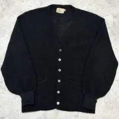ブラック 50s 60s 黒モヘア カーディガン ビンテージ ウール ブラック 50s 60s 黒モヘア カーディガン ビンテージ ウール 60s