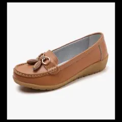 タッセル付きローファークラシック レザー カジュアル ブラウン コンフォート