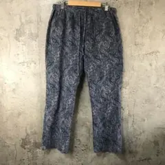 B733古着　柄パンツ　パジャマパンツ　紫　90s Y2K