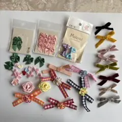 ハンドメイド　リボンと飾り素材セット