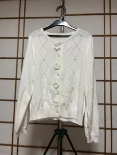 axes femme 長袖 カーディガン ホワイトのサムネイル
