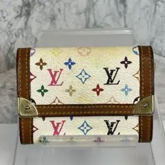 【極美品】ルイヴィトン ポルトモネ・プラ M92657 マルチカラー モノグラム