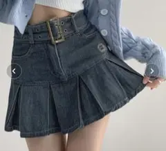 新品未使用デニムスカートベルト付き
