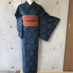 男前屋️美品️男着物️十日町紬️正絹️袷️裄69.5着丈145.5