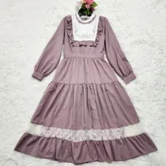 アクシーズファムポエティック　ブロッキングブーケ刺繍ワンピース　レース