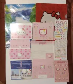 ハローキティ レターセット シール 封筒 便箋 クリアファイル